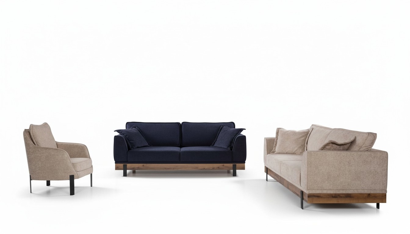 Sofagarnitur Sofa Sessel Sofas Dreisitzer 3+3+1 Sitzer Garnitur Modern