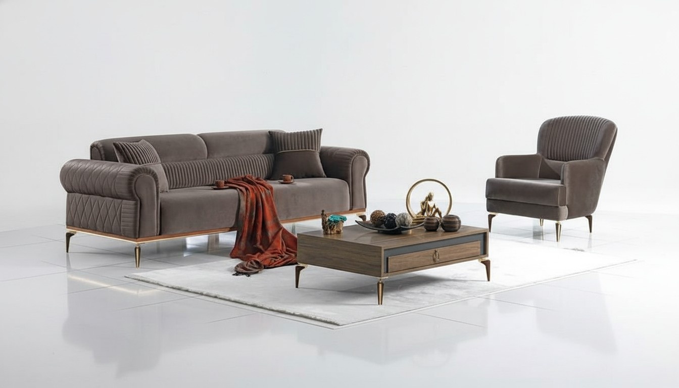 Sofagarnitur Wohnlandschaft Couch Sofa Sitzgruppe Sitzgarnitur Polstermöbel 3+1