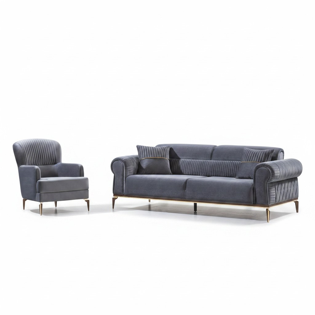 Sofagarnitur Wohnlandschaft Couch Sofa Sitzgarnitur Polstermöbel Sitzgruppe 3+1