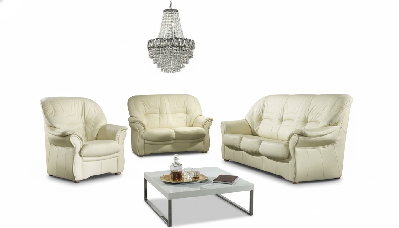 Sofas Couch Polster Garnitur Couchen Kunstleder Sofagarnitur 3+2+1 Komplett