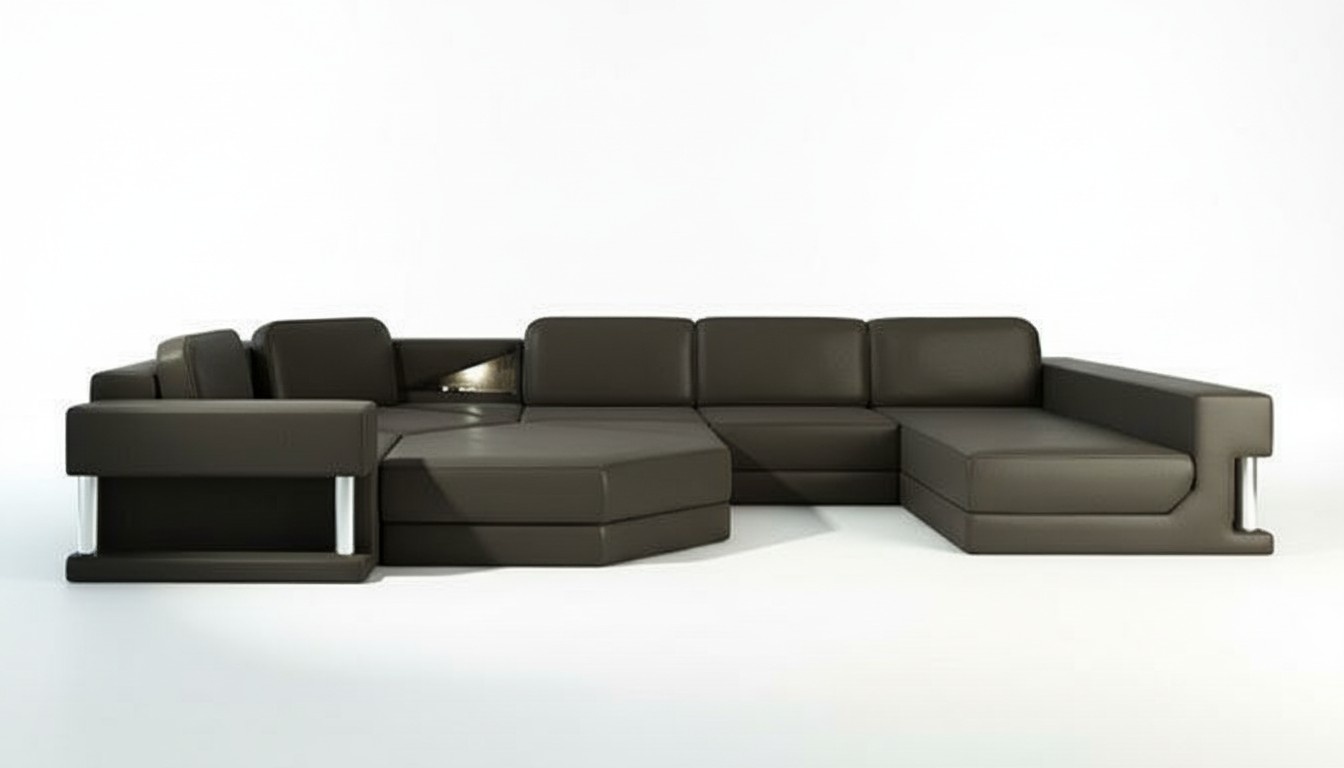 Sofas Wohnlandschaft Design Ecksofa Leder Neu U Form Sofa Couch Polster Couchen