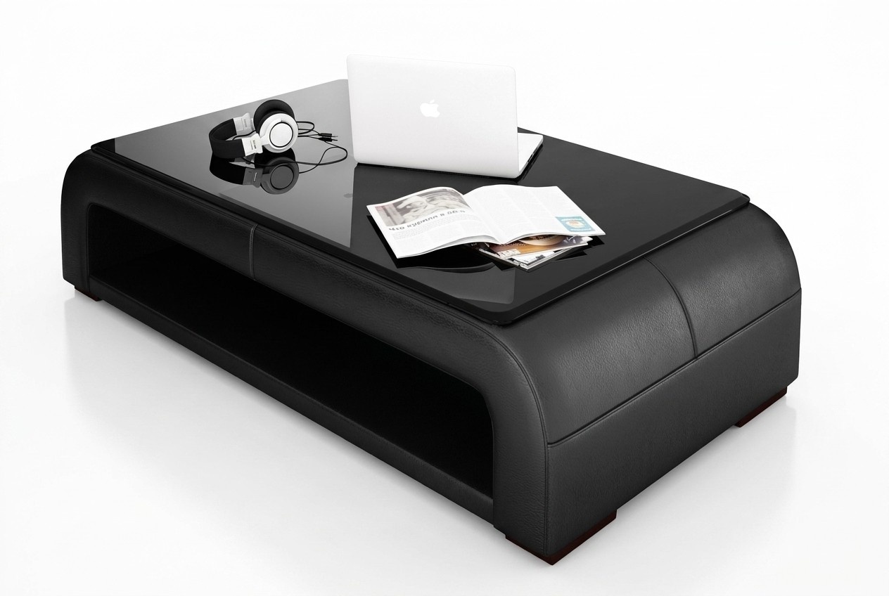 Sofatisch Design Tisch Wonzimmer Glas Leder Couch Beistell Sofa Kaffee Tische