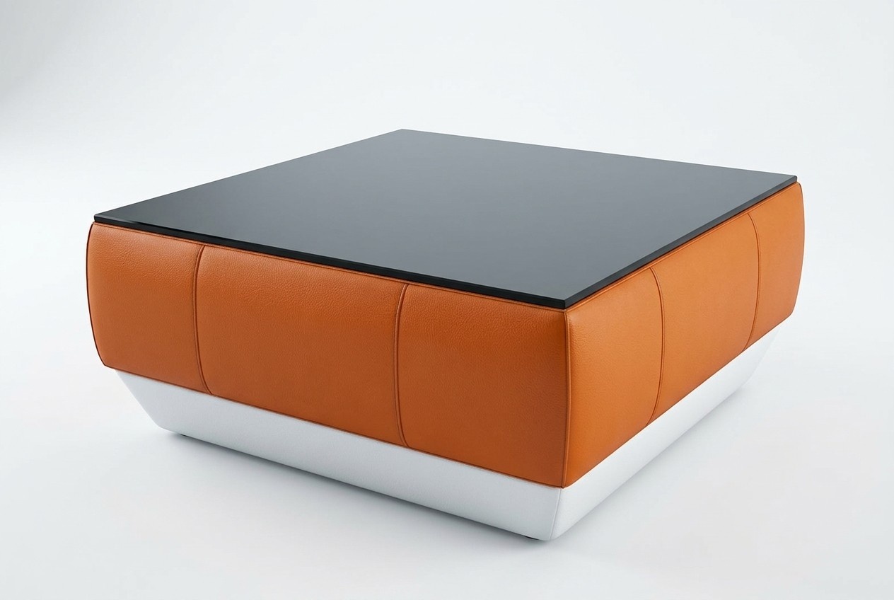 Sofatisch Design Tisch Wonzimmer Glas Leder Couch Beistell Sofa Kaffee Tische