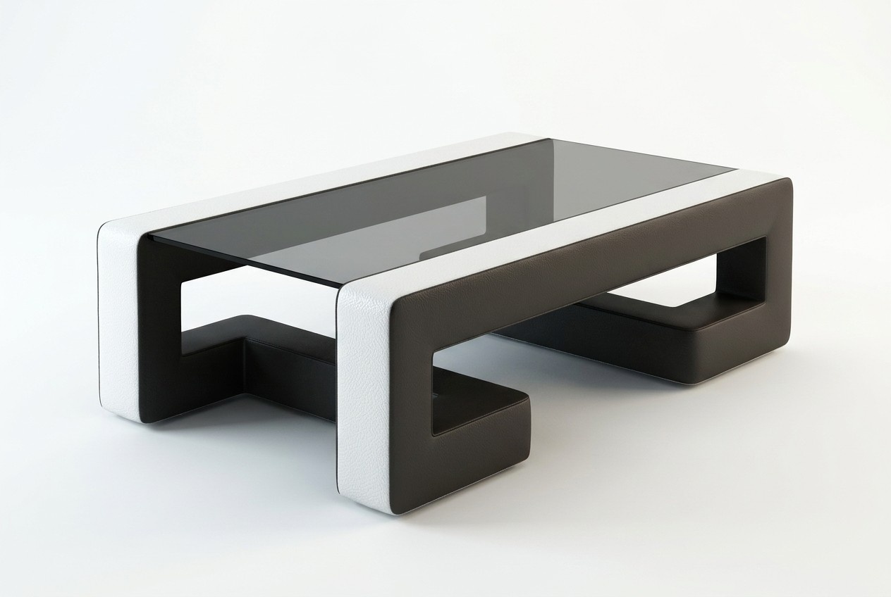 Sofatisch Design Tisch Wonzimmer Glas Leder Couch Beistell Sofa Kaffee Tische