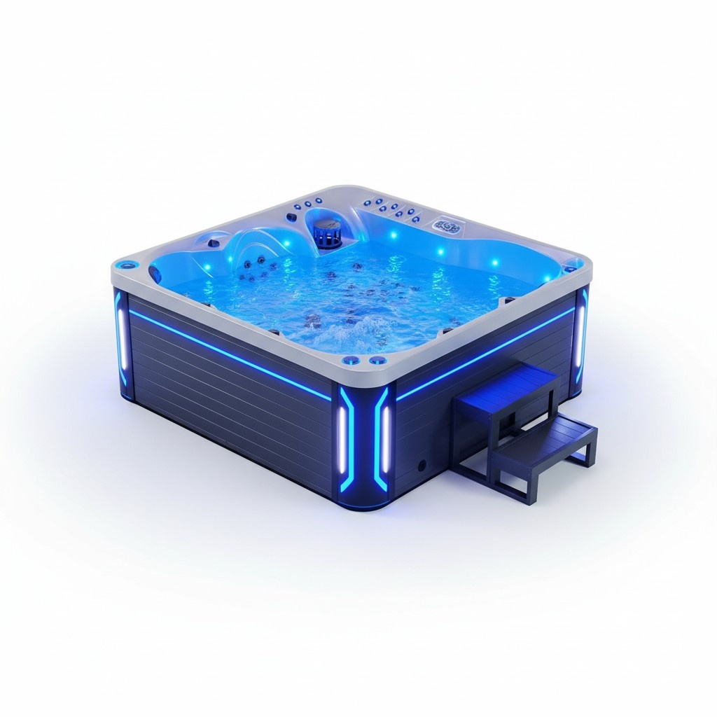 Spa-Bad Whirlpool Blubberbad Hydromassagewanne Whirlwanne 210x210 cm
