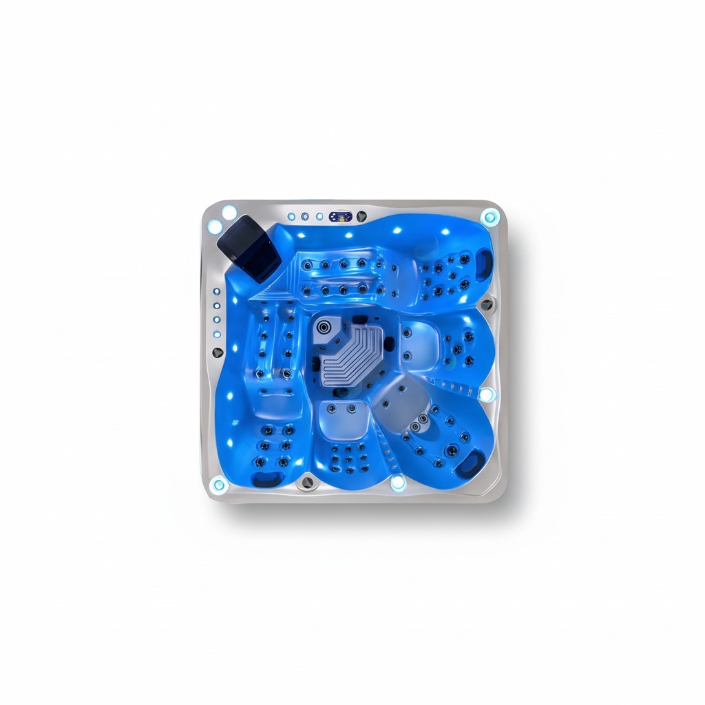 Spa-Bad Whirlwanne Whirlpool Blubberbad Hydromassagewanne Sprudelbad 210x210 cm