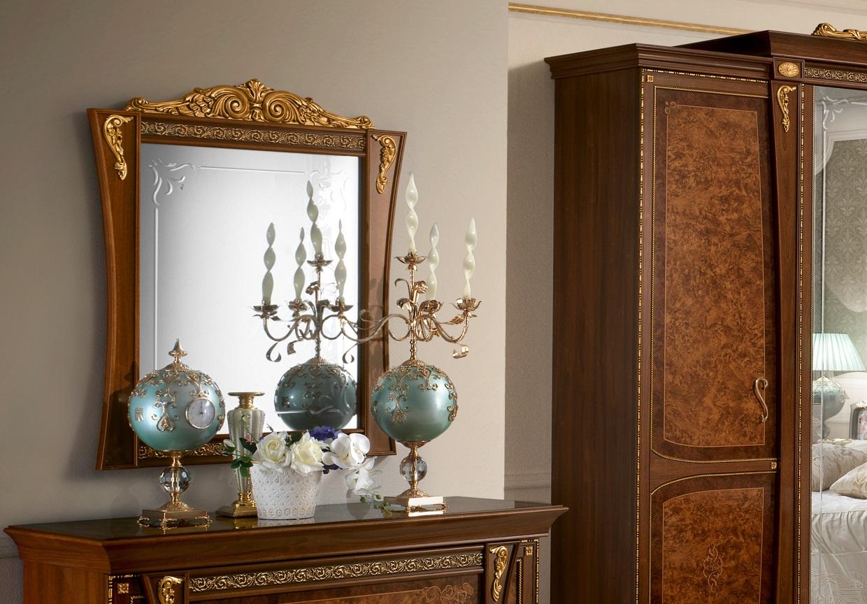 Klassischer Designer Spiegel Italienische Möbel Wandspiegel Holz Spieglein Deko