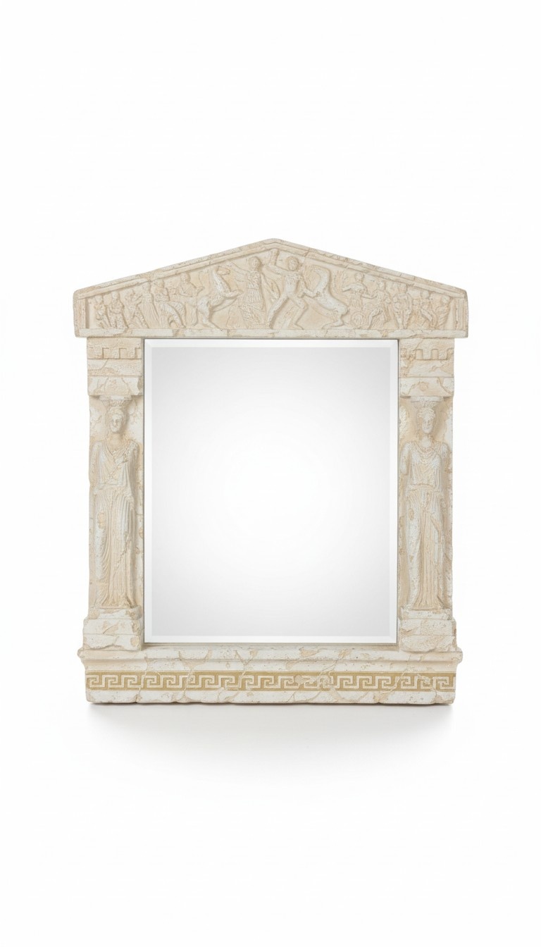 Spiegel Relief Antik Stil Rahmen Klassischer Bad Flur Glas Design Bild