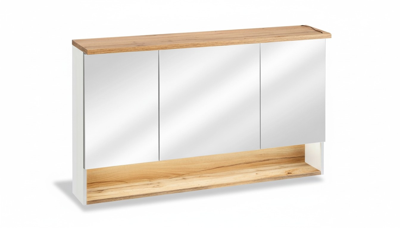 Spiegelschrank Wandschrank Badezimmerschrank mit Spiegel 120 cm LED Beleuchtung