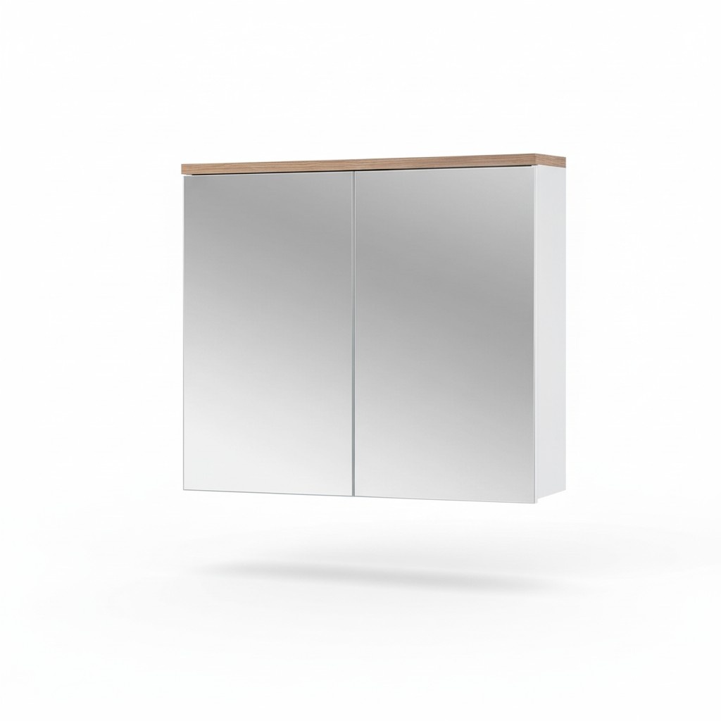 Spiegelschrank Wandschrank Badezimmerschrank mit Spiegel 80 cm Regal Bad Möbel