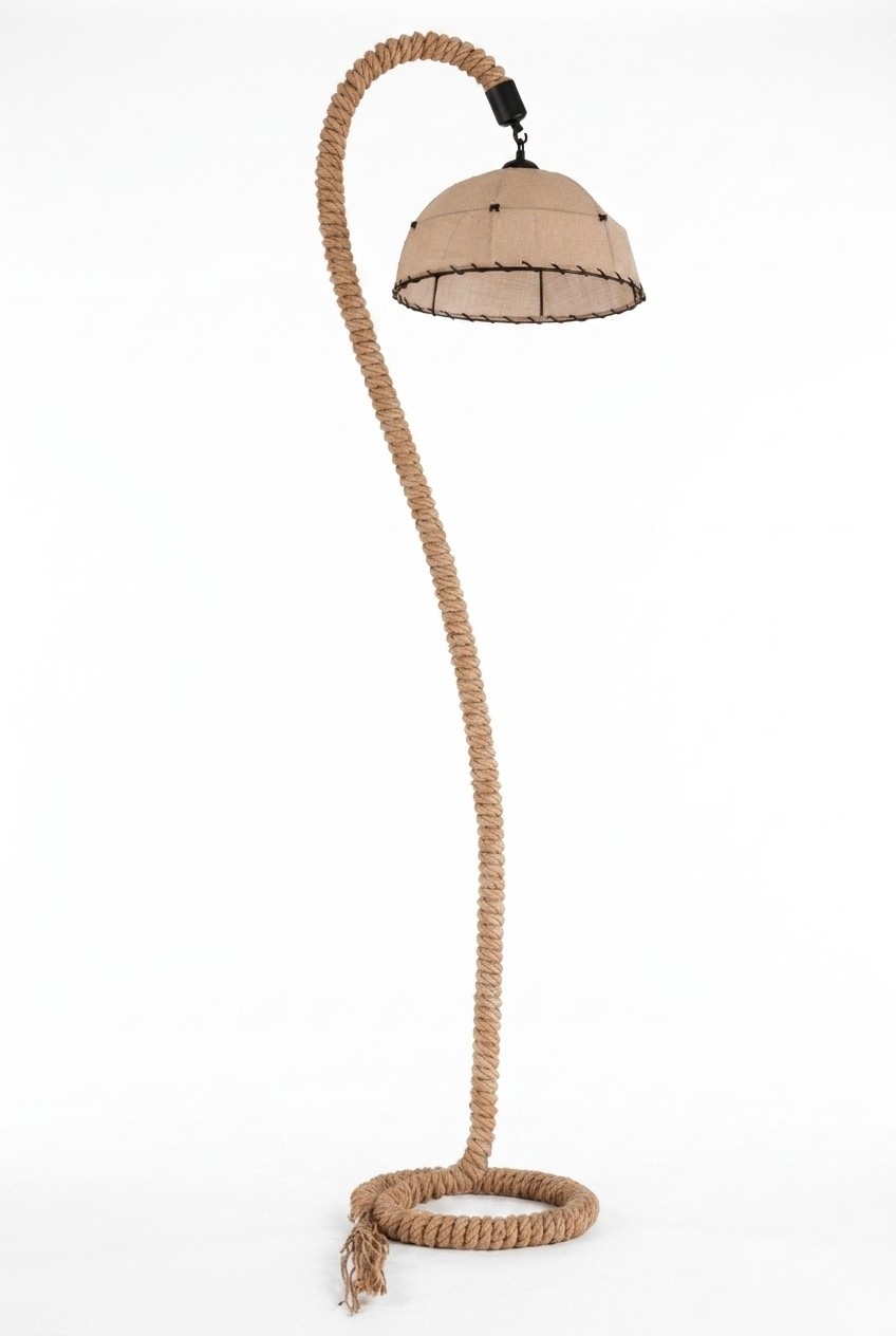 Stehlampe Standlampe Stand Luxus Leuchten Lampen Lampe Beige Seil Neu