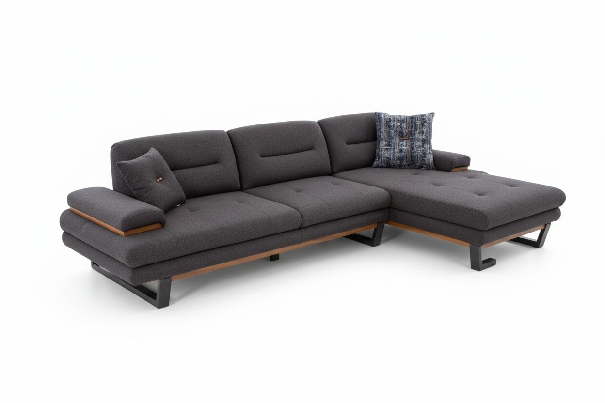 Stil Ecksofa L-form Grau Luxus in Wohnzimmer Designer Eckgarnitur Couchen