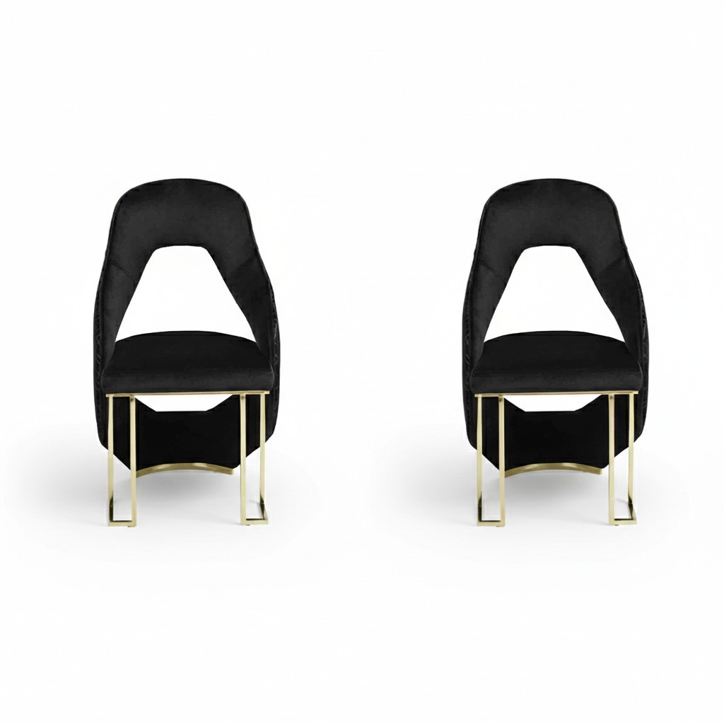 Stilvoll 2x Stühle Esszimmerstuhl Schwarz Küchenstuhl Lehnstuhl Luxus Neuheit