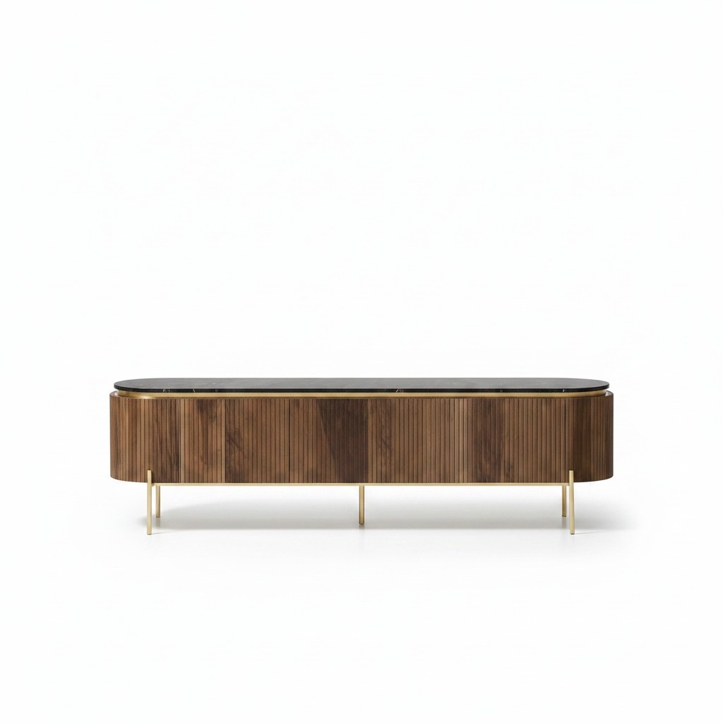 Stilvoll TV-Lowboard Braun Farbe Luxuriös Möbel für Wohnzimmer neu