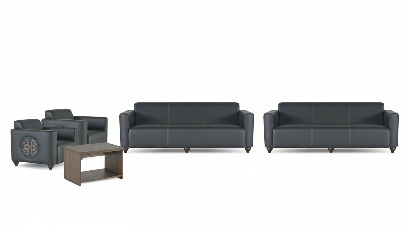 Stilvolle Arbeitszimmer Möbel Designer 2x 3-Sitzer 2x Sessel Couchtisch