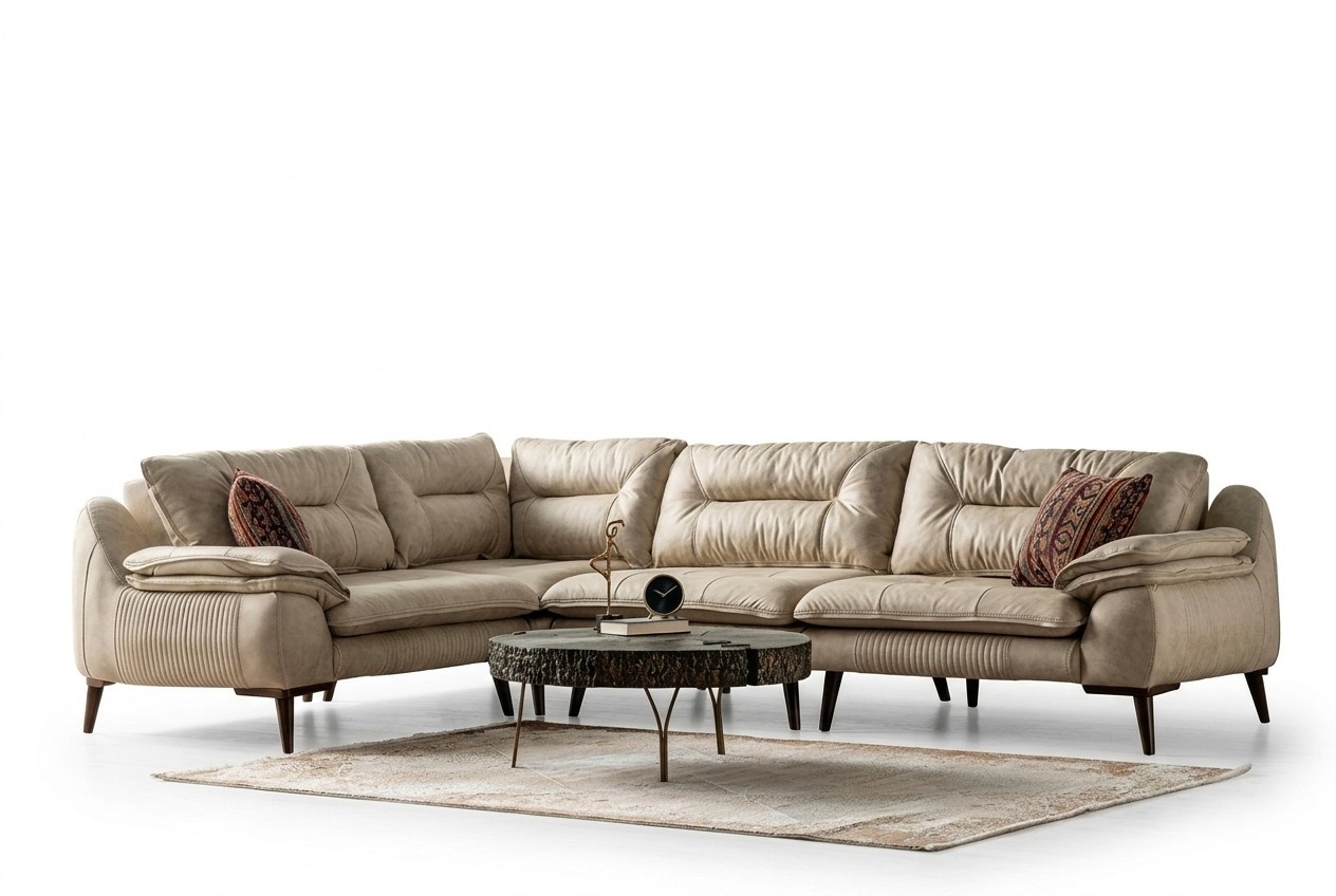 Stilvolle Ecksofagarnitur Eckcouch Sitzgruppe Wohnlandschaft Sitzlandschaft