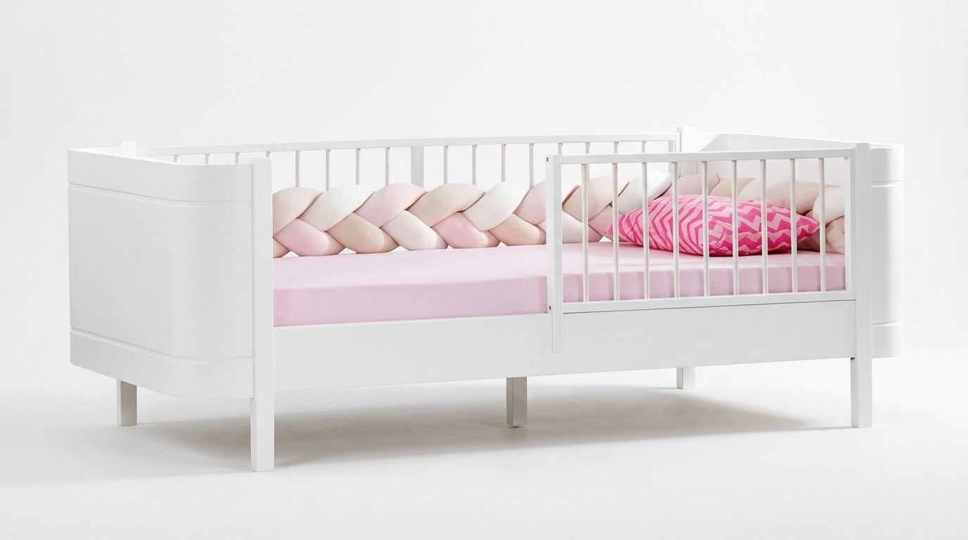 Stilvolle Kinderbett Weiß Bett Kinderzimmer Kinderzimmermöbel Holz neu