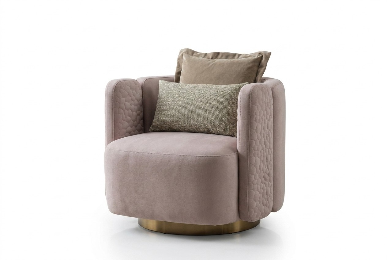 Stilvolle Sessel Wohnzimmer Rosa Modernen Holz Couch Lounge Club Möbel