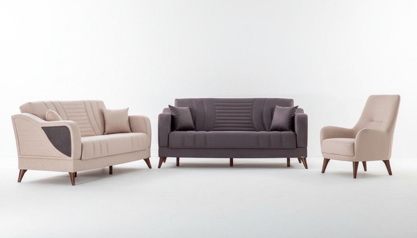 Stilvolle Sofagarnitur 3+1 Sitzer Elegantes Design für höchsten Wohnkomfort