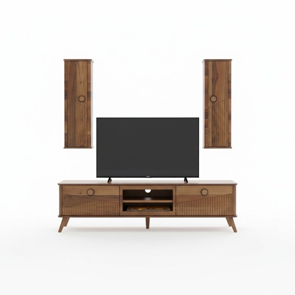 Stilvoller Hellbrauner TV-Lowboard Designer RTV Wohnzimmer Sideboard