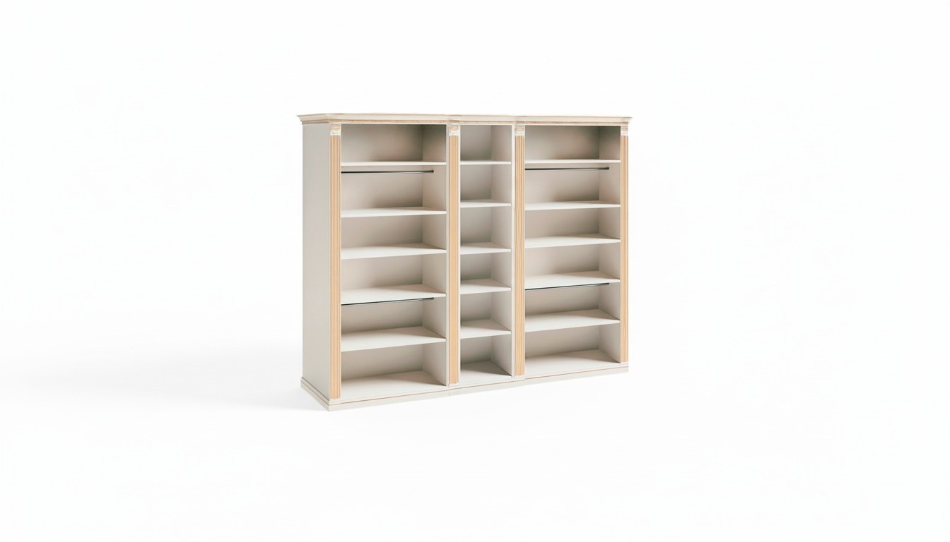 Stilvoller Weißer Kleiderschrank Luxuriöse Schlafzimmermöbel Holz Regale