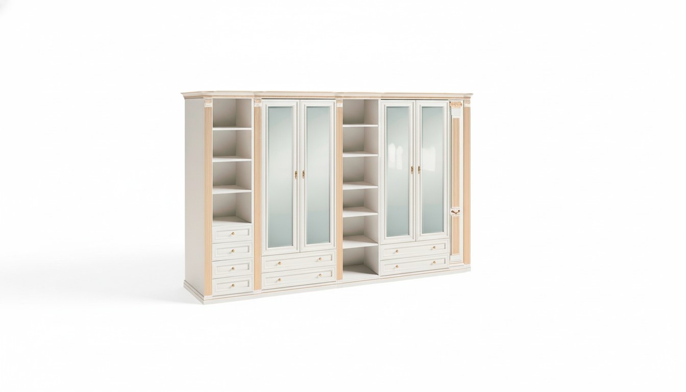 Stilvoller Weißer Schlafzimmer Kleiderschrank Stauraum Großer Schrank