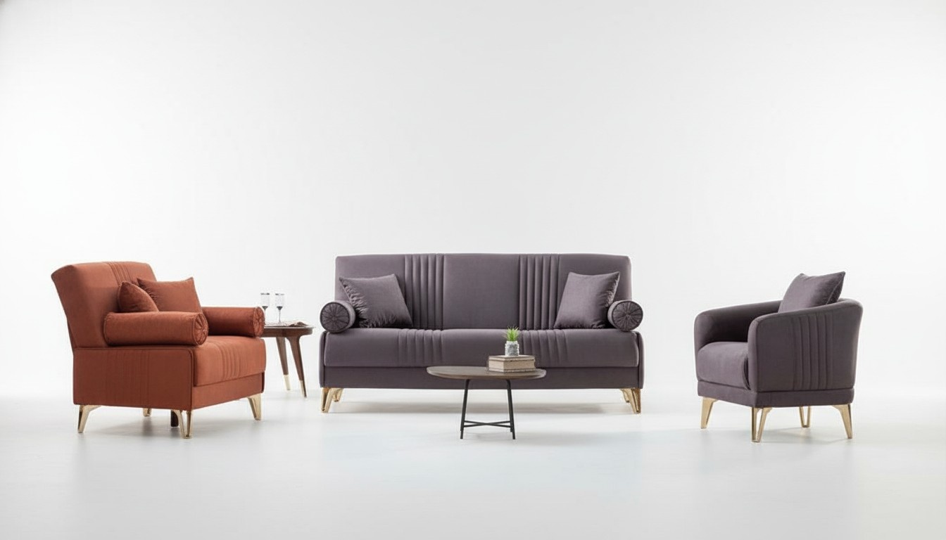 Stilvolles 3+3+1 Sitzer Sofa Set mit modernem Design für elegantes Wohnen