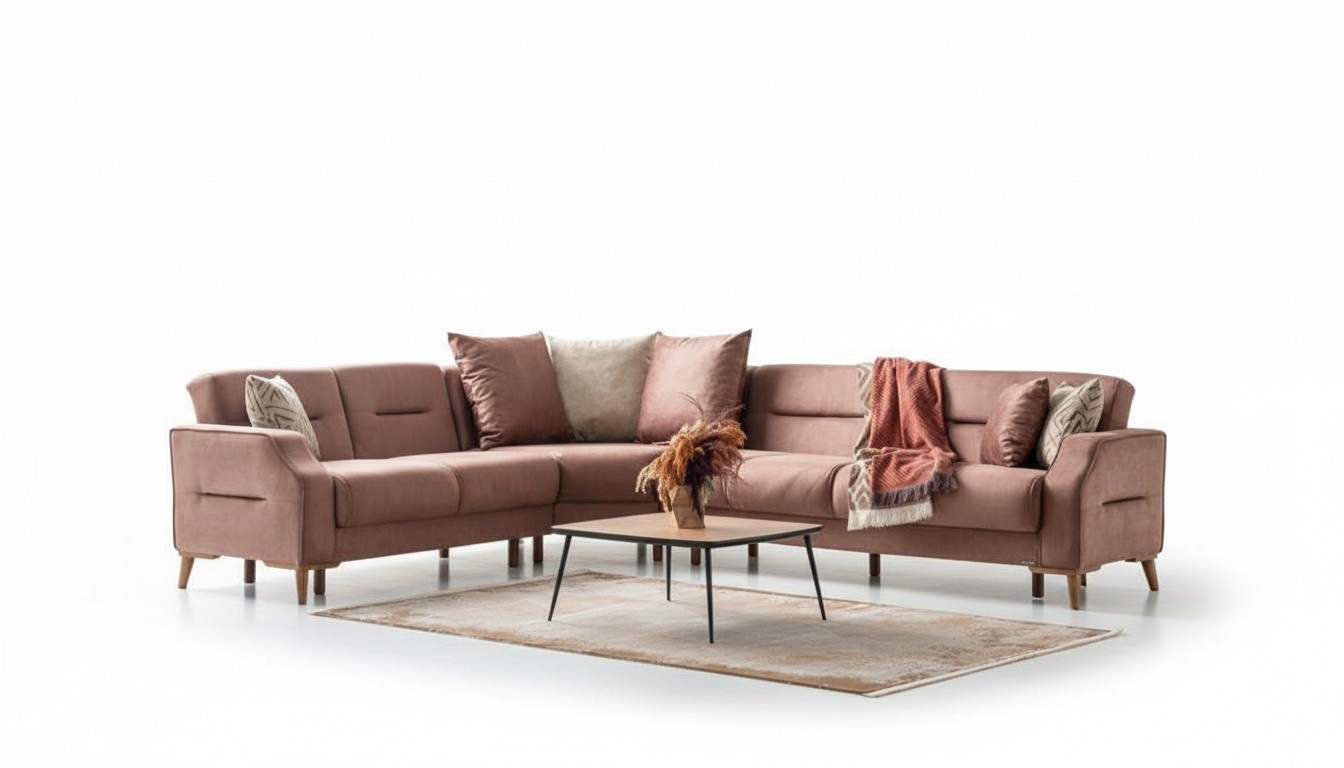 Stilvolles Ecksofa L-Form Modernes Luxus Sofagarnitur Stoffgarnitur Polsterset