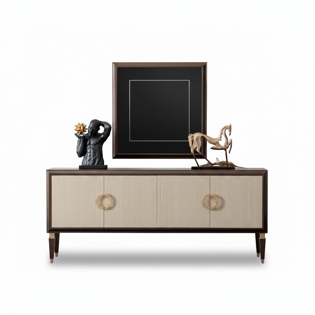 Stilvolles Sideboard mit passendem Spiegel für elegantes Ambien