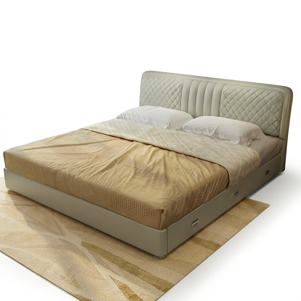 Stoff Design Bett Doppel Betten Luxus Ehe Modernes Hotel Gestell Schlaf