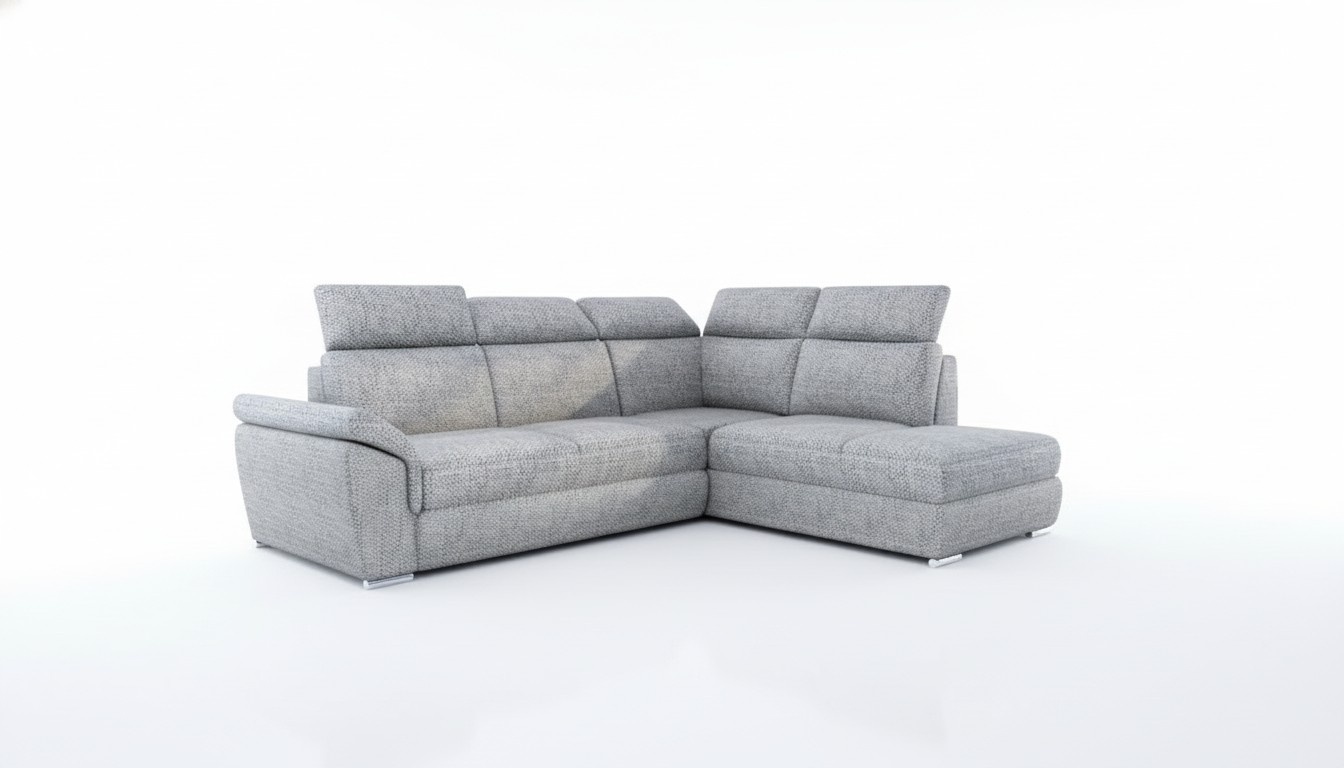 Stoff Ecksofa L-Form Sofa Couch Design Polster Modern Textil Bettfunktion neu