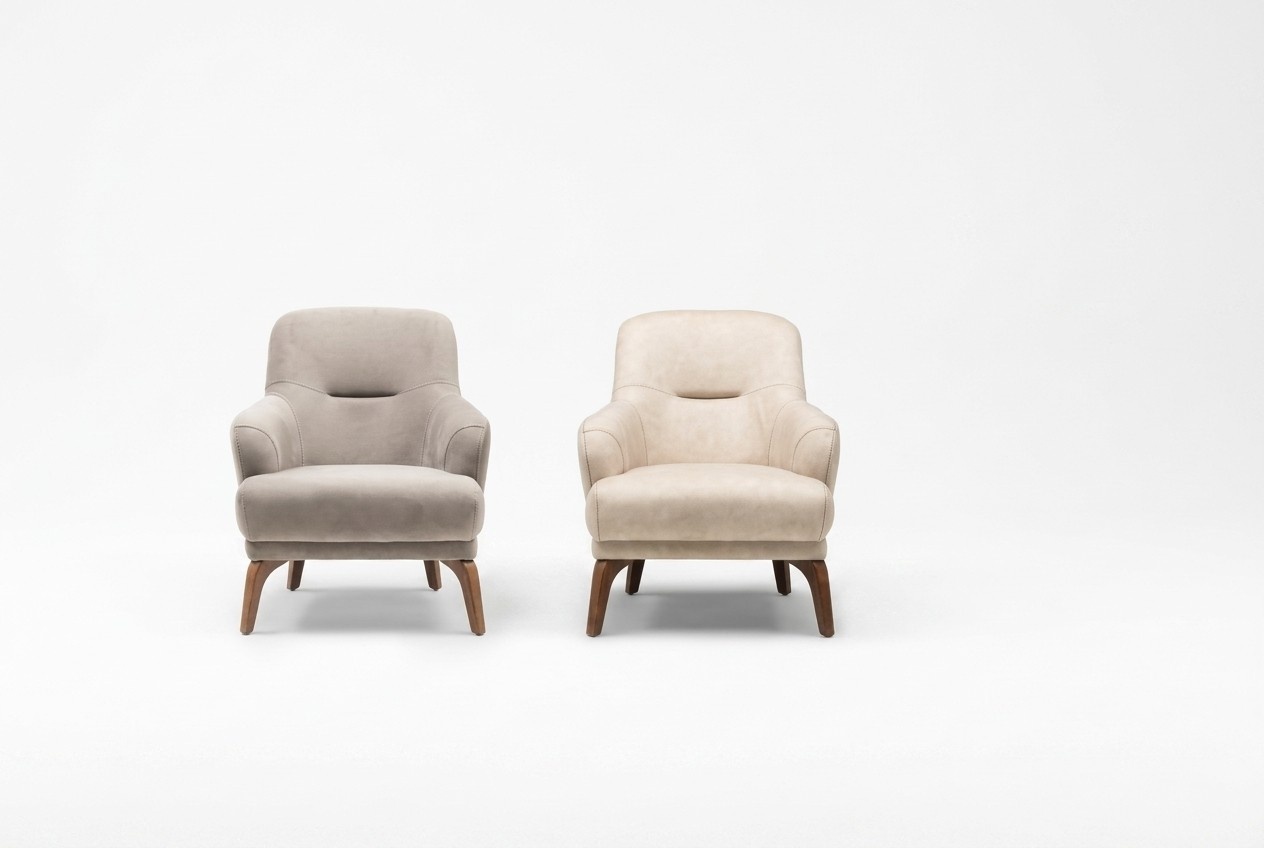 Stoffsessel Sessel Beige Polster Wohnzimmer Einsitzer Sitz Ohrensessel