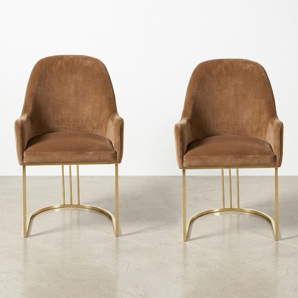 Stuhl Gold Esszimmer Design Textil Stühle Möbel Luxus Lehnstuhl Neu