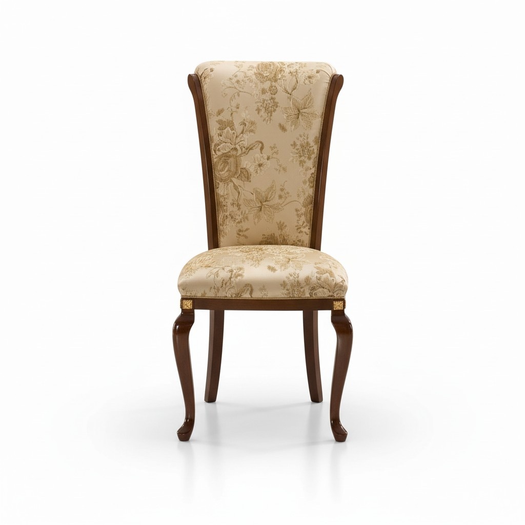 Stuhl Holz Braun Italienische Möbel Polster Wohnzimmer Lehn Stühle Luxus Sessel