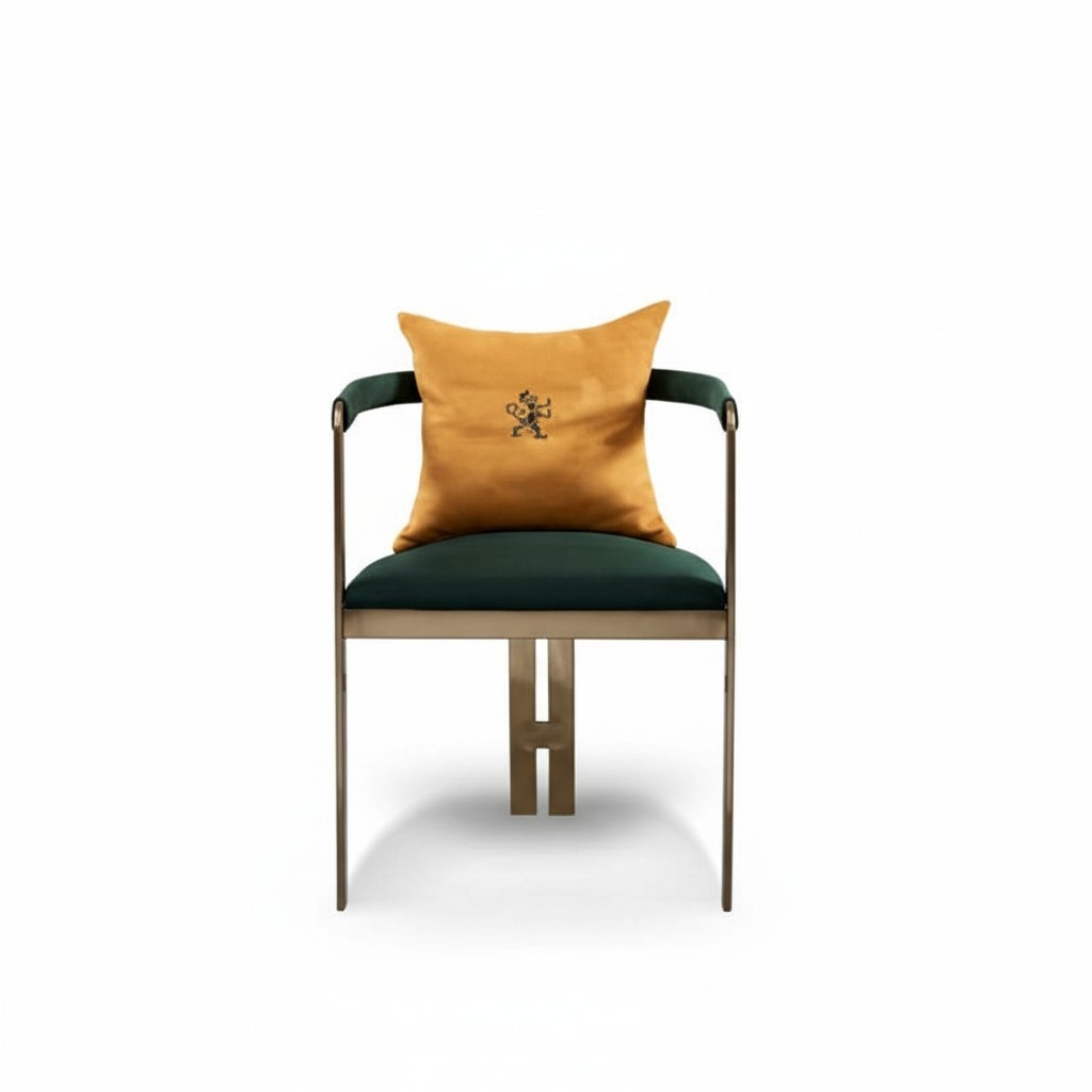 Stuhl Lehnstuhl Modern Design Möbel Luxus Esszimmer Stühle Küche Edelstahl Leder