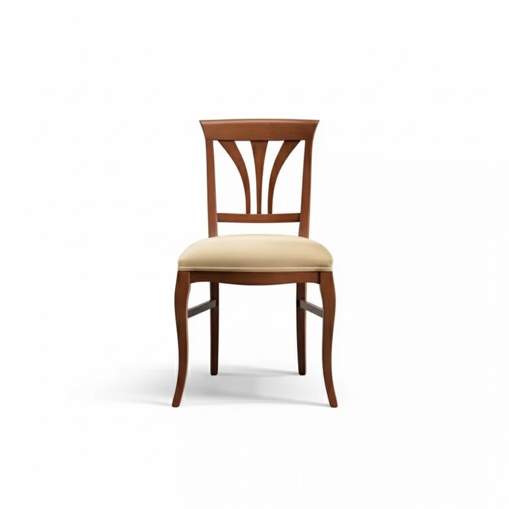 Stuhl ohne Armlehne Esszimmerstuhl Holz Esszimmer Braun Design Klassisch