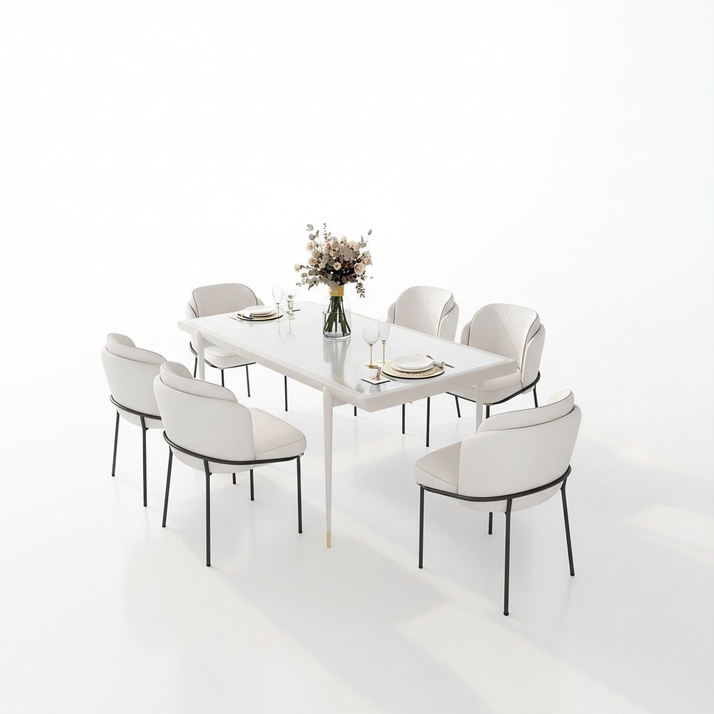 Stuhl Stühle Polster Textil Stoff Garnitur Set Komplett Designer Lehnstuhl 6x