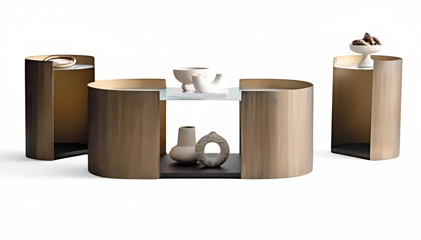 Stylischer Couchtisch und zwei funktionale Beistelltische im Set