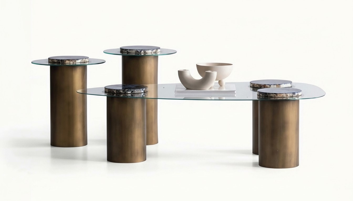 Stylisches Tischset für Wohnzimmer 1 Couchtisch 2 Beistelltisch Tisch