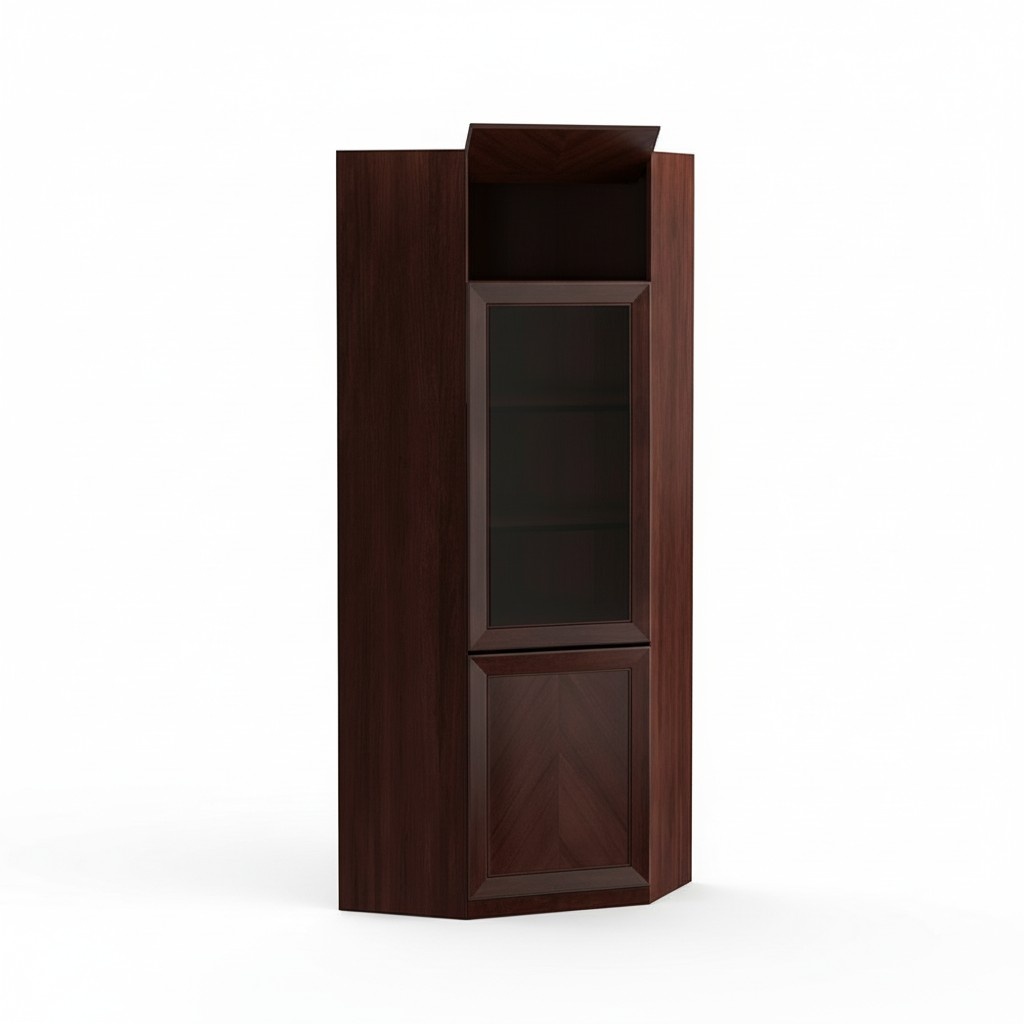 System Büro Möbel Eck Vitrine Aktenschrank Klassischer Holz Schrank