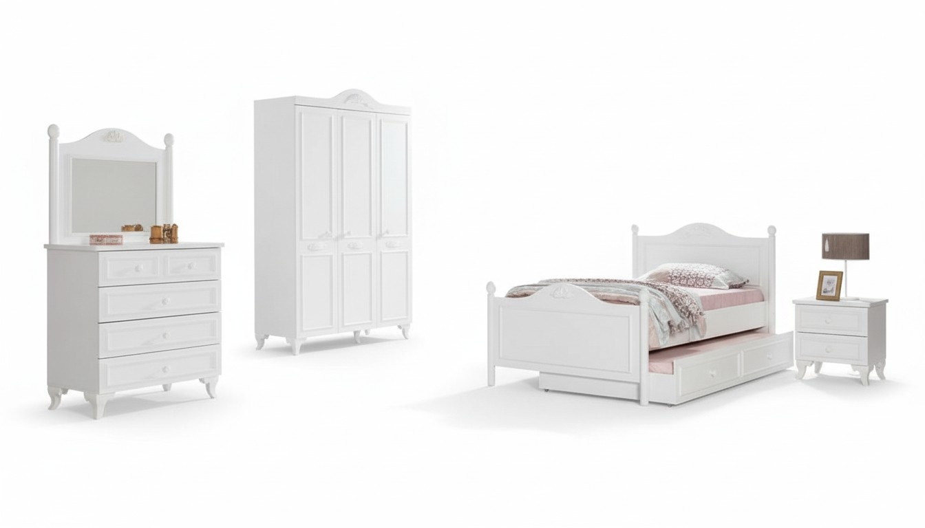 Teeneger Schlafzimmer Landhaus Stil Gästezimmer Möbel Komplett Set 5tlg.