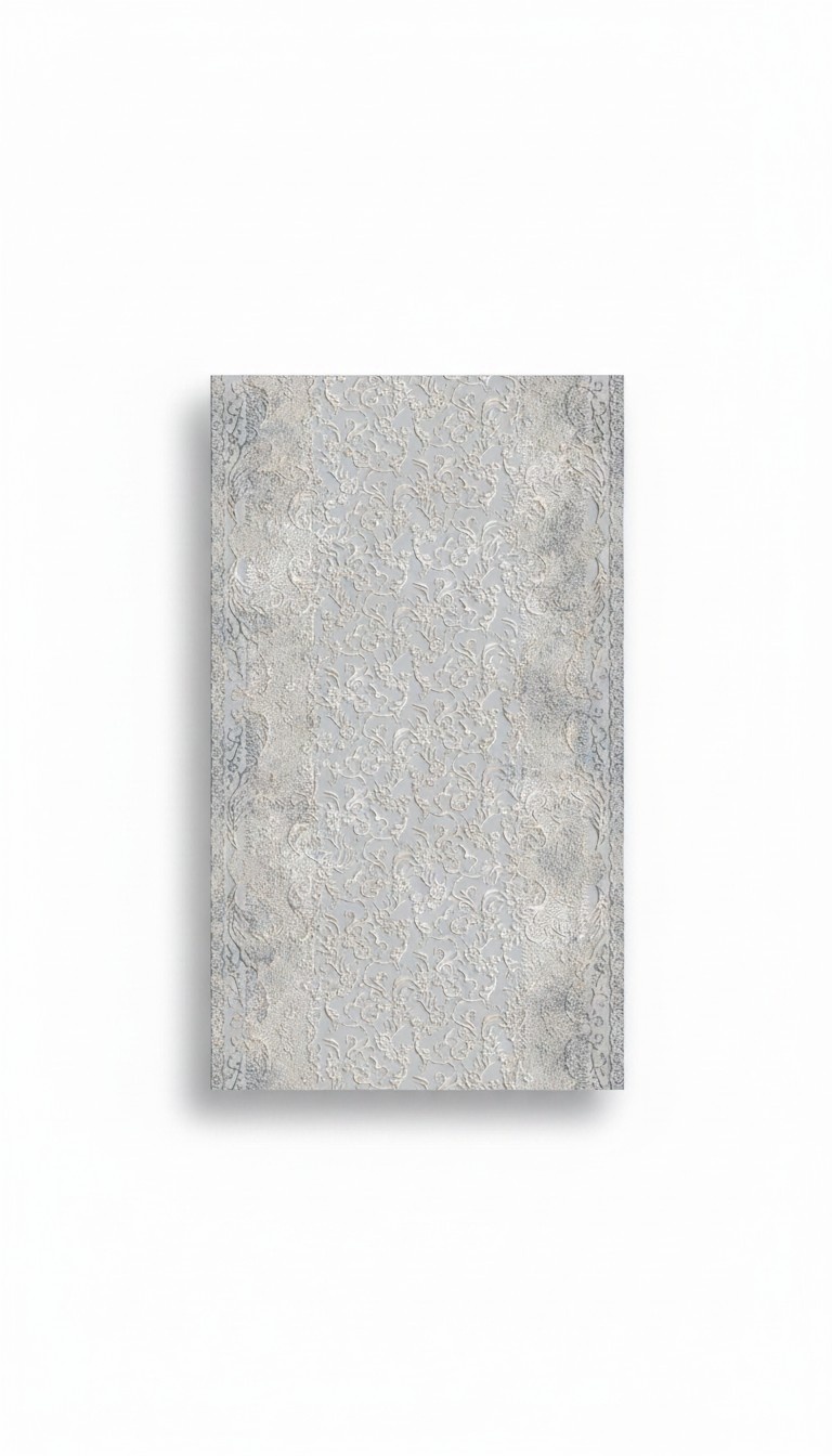 Teppich Grau-Weiß Kunstfaserteppich Kurzflor Wohnzimmer Designer Teppiche