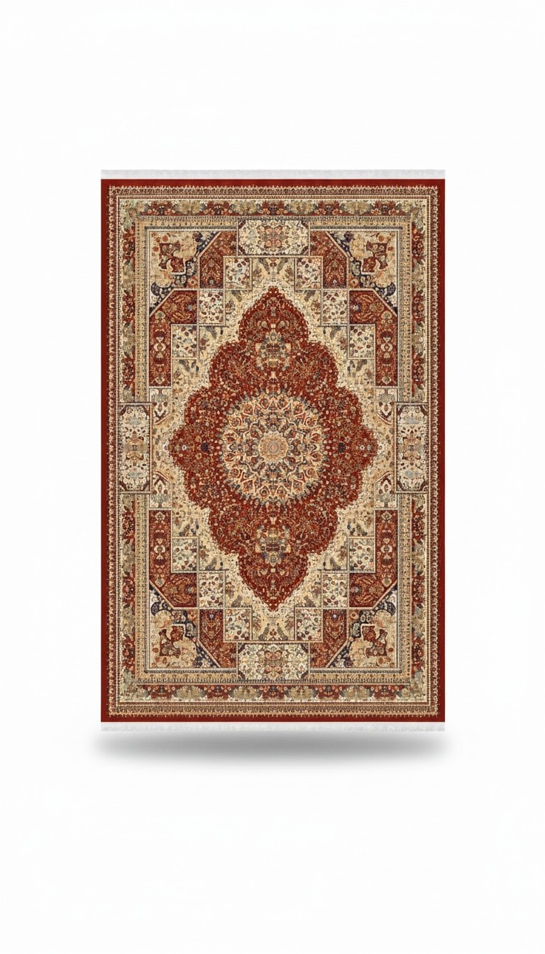Teppich Traditionell Bordüre Orientalischer Design Kunstteppich Rot 150x233