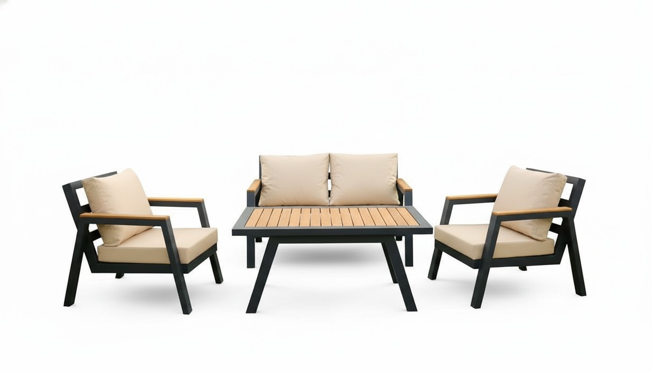 Terrassenmöbel Gartenmöbel Set Sofa Couch Esstisch Komplett 2x Sessel Outdoor