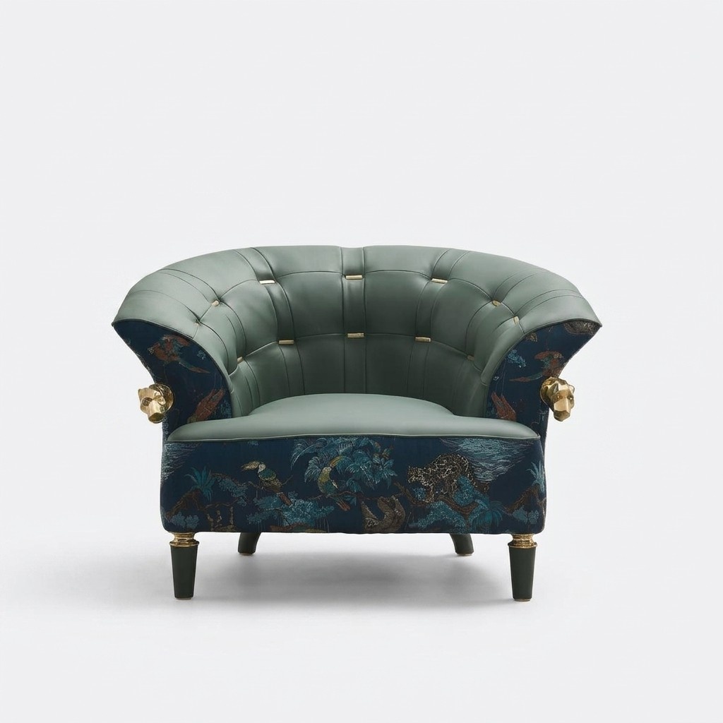 Textil Sofa Couch Polster Einsitzer Designer Stil Möbel Moderne Wohnzimmer Neu