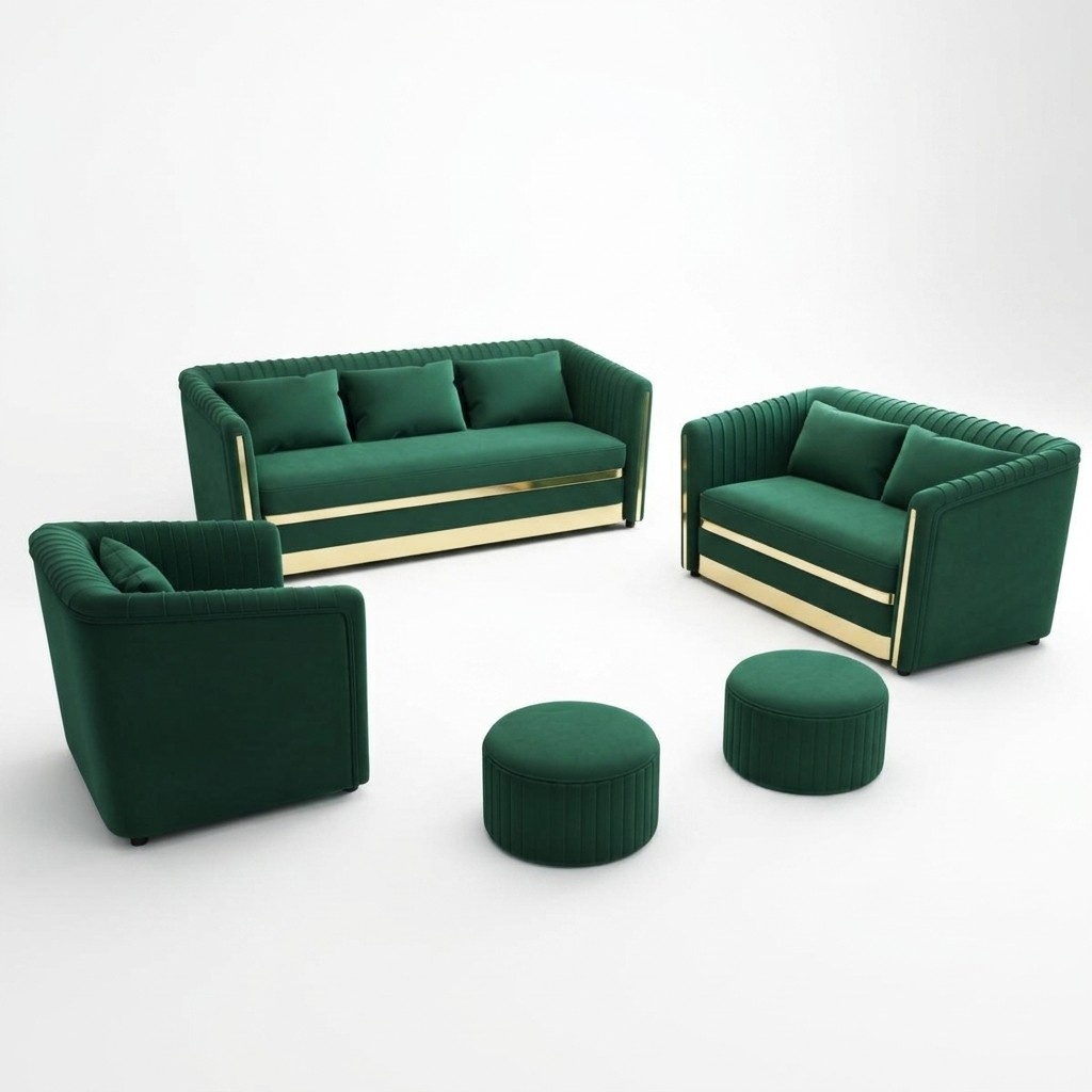 Textilsofa Sofagarnitur 3+2 Sitzer Set Garnitur Polstersofa Couch Designersofa !