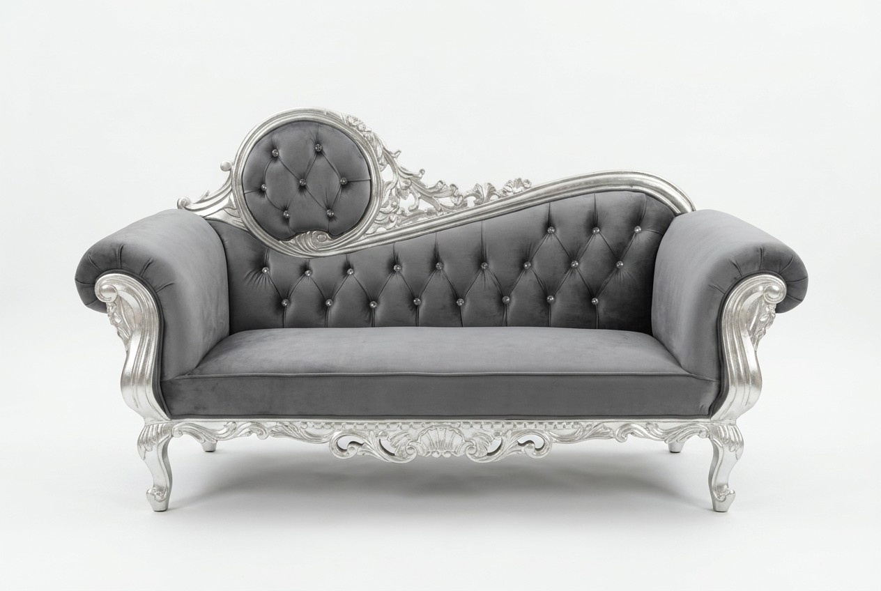 Thron Sessel Königlicher Polster Chesterfield Samt 2 Sitzer Antik Stil Stühle