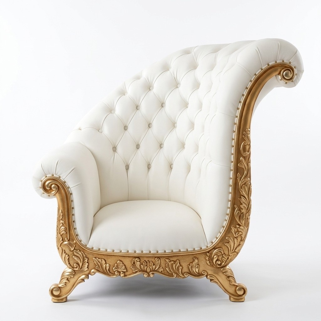 Thron Sessel Königlicher Polster Chesterfield Samt 1 Sitzer Antik Stil Stühle