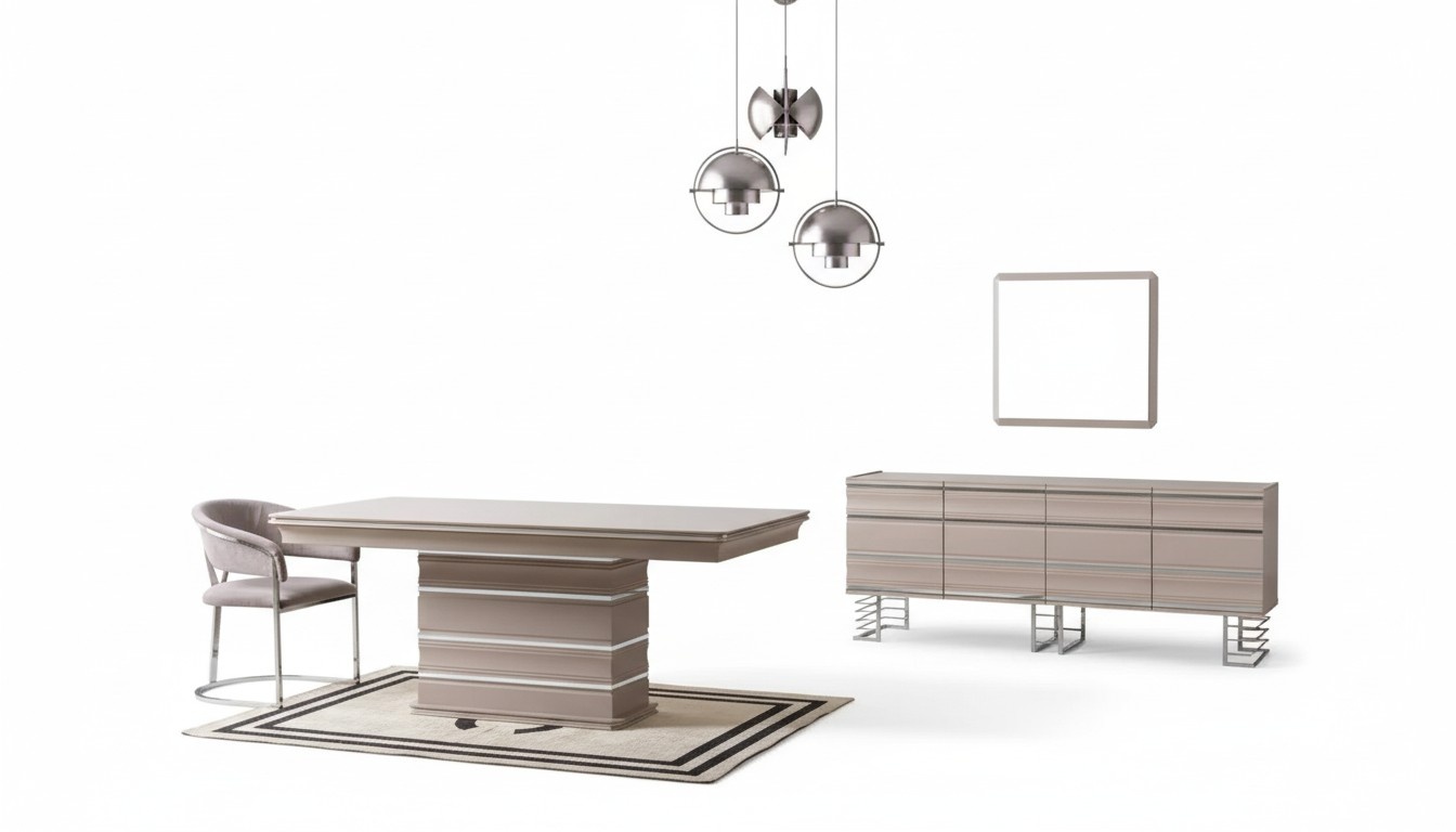 Tisch 6x Stühle Sideboard Spiegel 9tlg Esszimmer Set Gruppe Garnitur