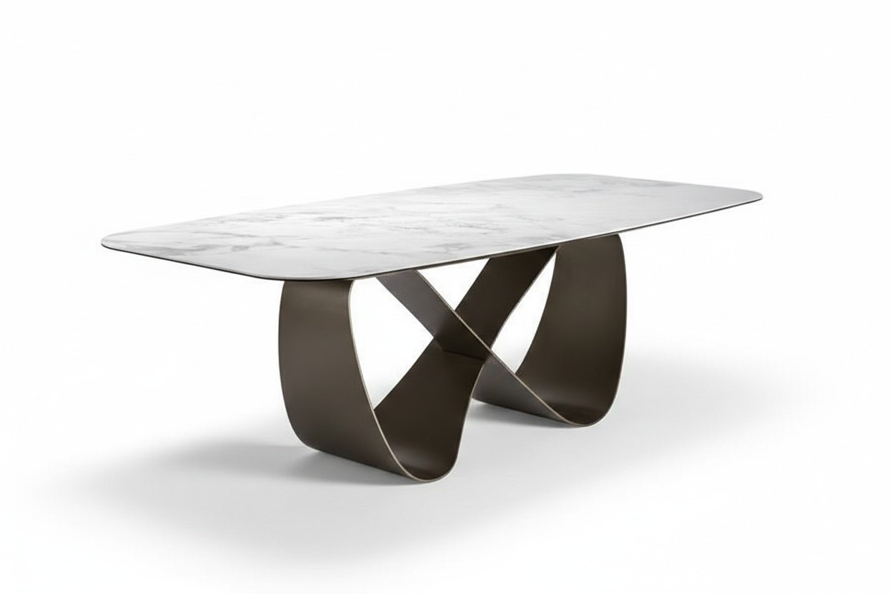 Tisch Holz Tische Modern Design Esszimmer Metall Ess Luxus Tisch